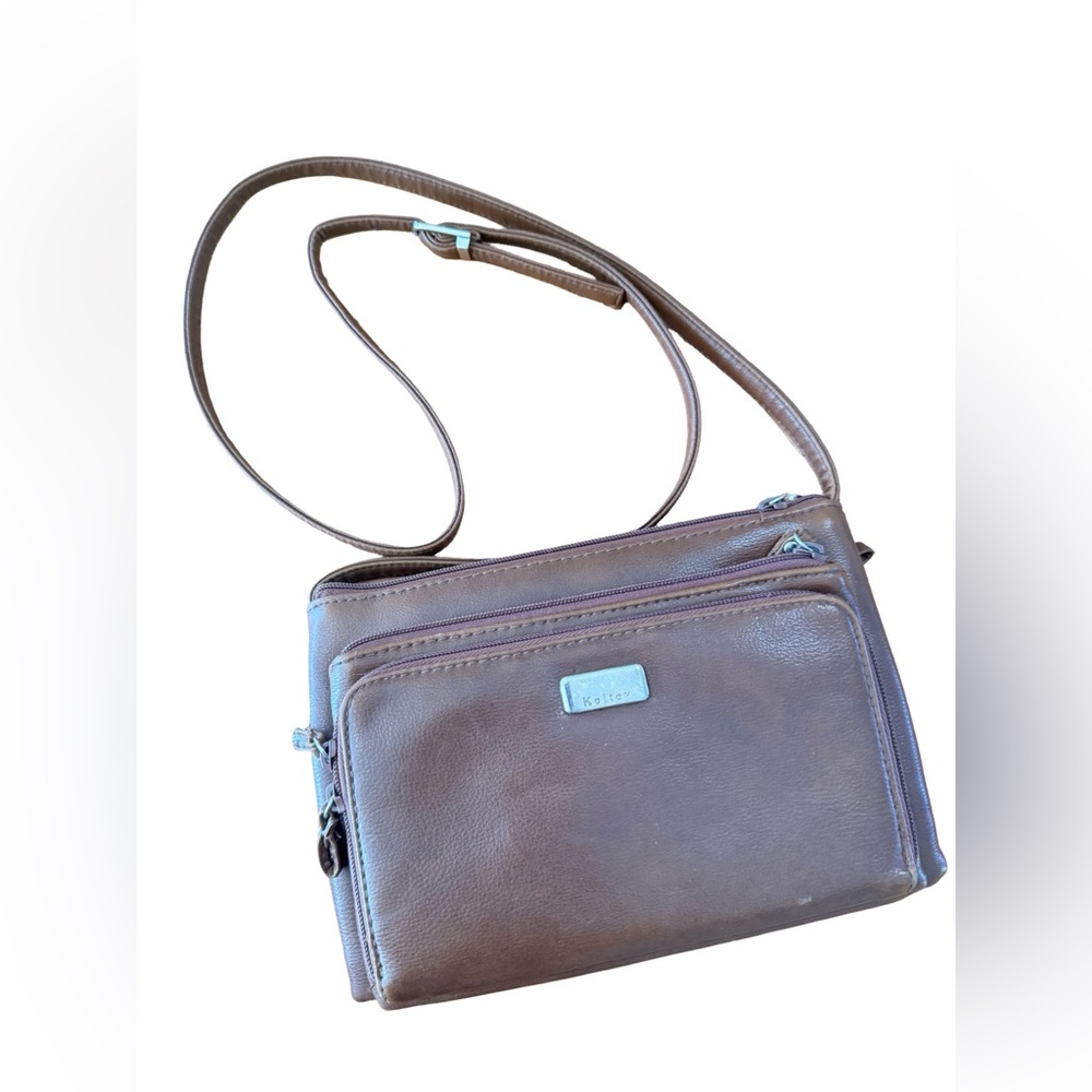 Koltov Brown Faux Leather Crossbody Purse Vintage